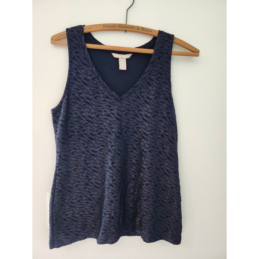 Banana Republic Black Layering Animal Print Tank  Size M Monochromatic